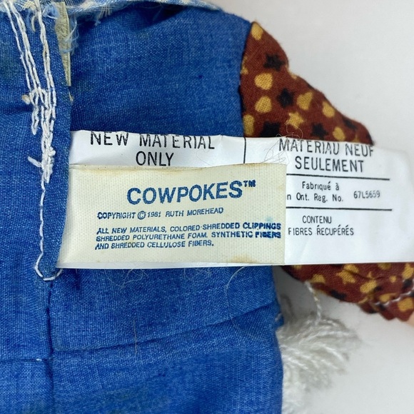 2/$20 | 1981 Cowpokes Rag doll Knickerbocker - Picture 3 of 4